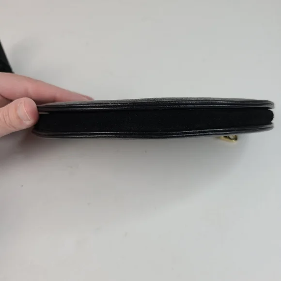💥 3/$30 Ban.do black faux leather clutch wristlet wallet w/attached poof accent - Picture 13 of 13